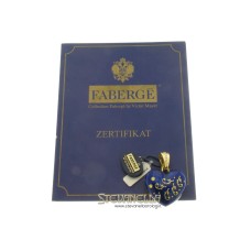 FABERGE' pendente cuore oro giallo 18kt smalto blue e diamanti referenza F-1099